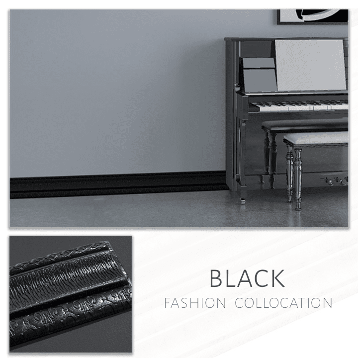 3D Wall Decor Edging Strip Home ChestnutFive Black 1pc
