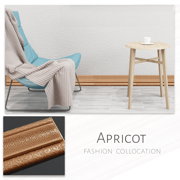 3D Wall Decor Edging Strip Home ChestnutFive Apricot 1pc