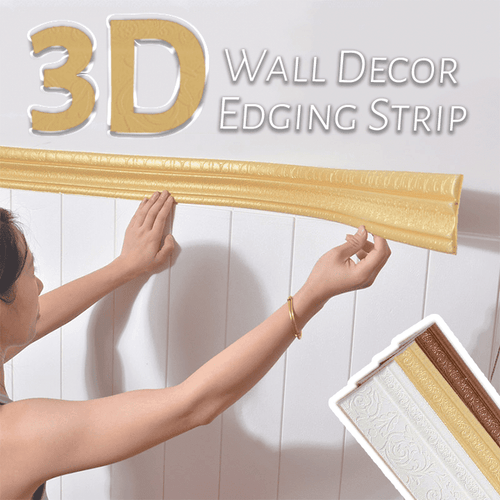 3D Wall Decor Edging Strip Home ChestnutFive Yellow 1pc