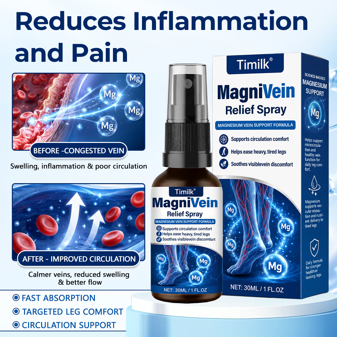 💙Official Store: Timilk® MagniVein Relief Spray 🦵 (Helps ease heavy, swollen legs, supports circulation comfort, soothes visible vein discomfort, and refreshes overworked legs)