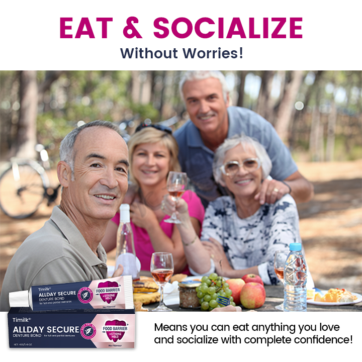 Timilk® AllDay Secure Denture Bond — Fit Seal, Secure Hold Up to 4 Days