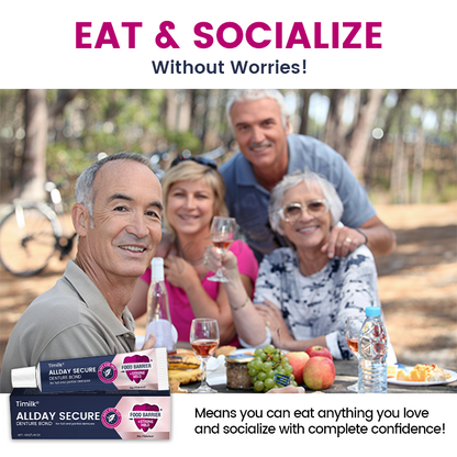 Timilk® AllDay Secure Denture Bond — Fit Seal, Secure Hold Up to 4 Days