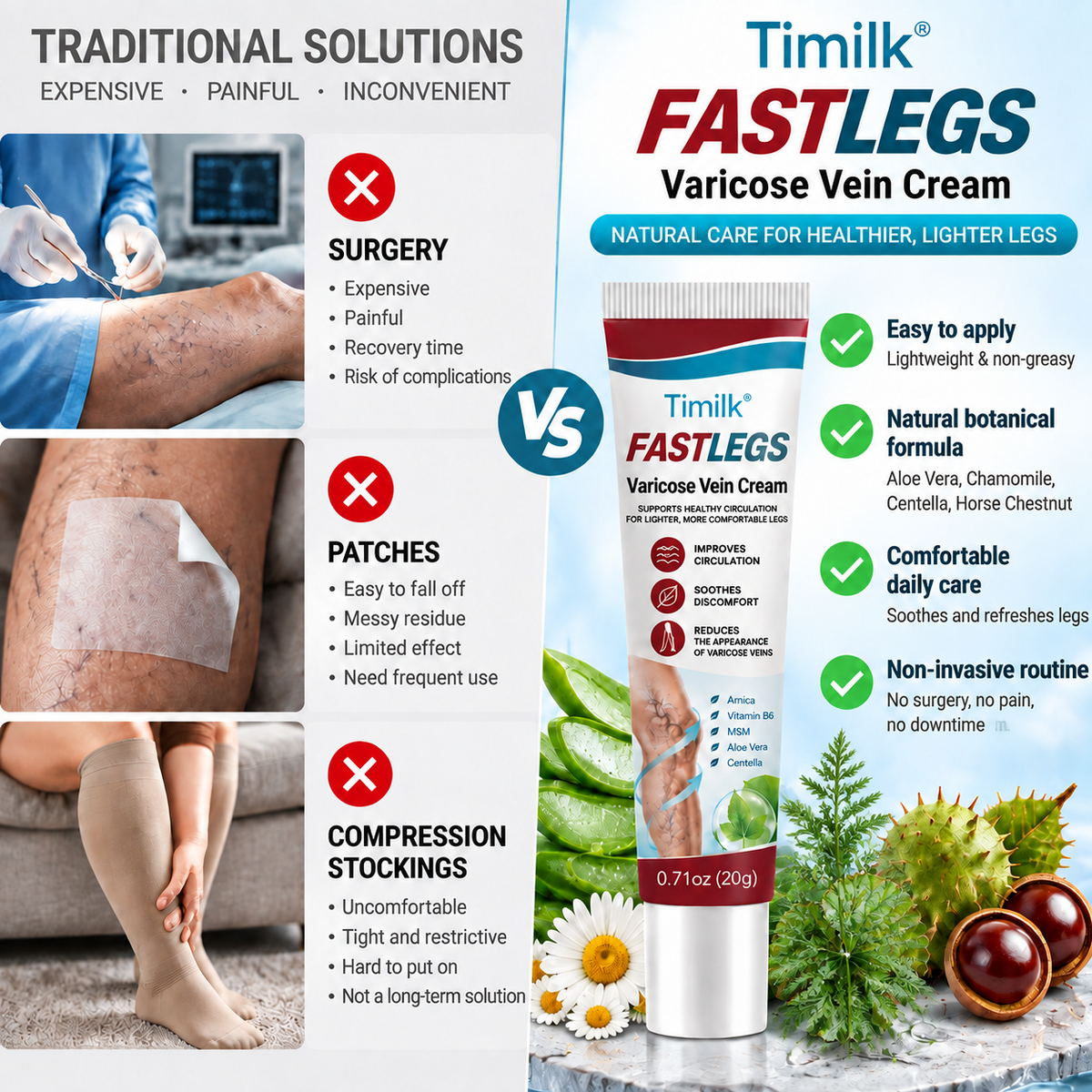 Timilk® FASTLEGS Varicose Vein Cream