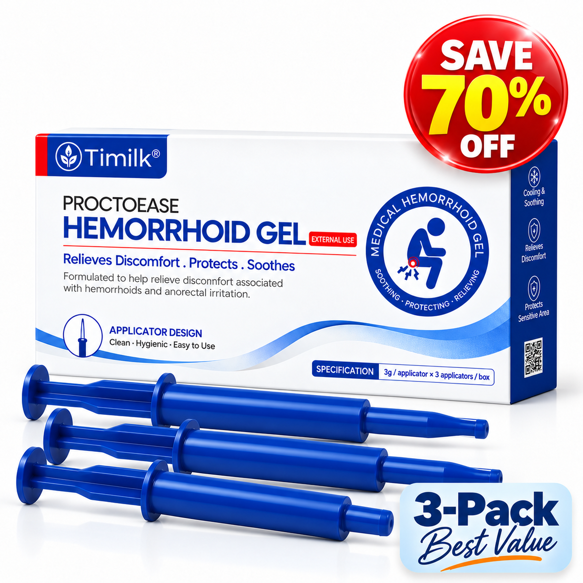 Timilk® ProctoEase Hemorrhoid Gel-