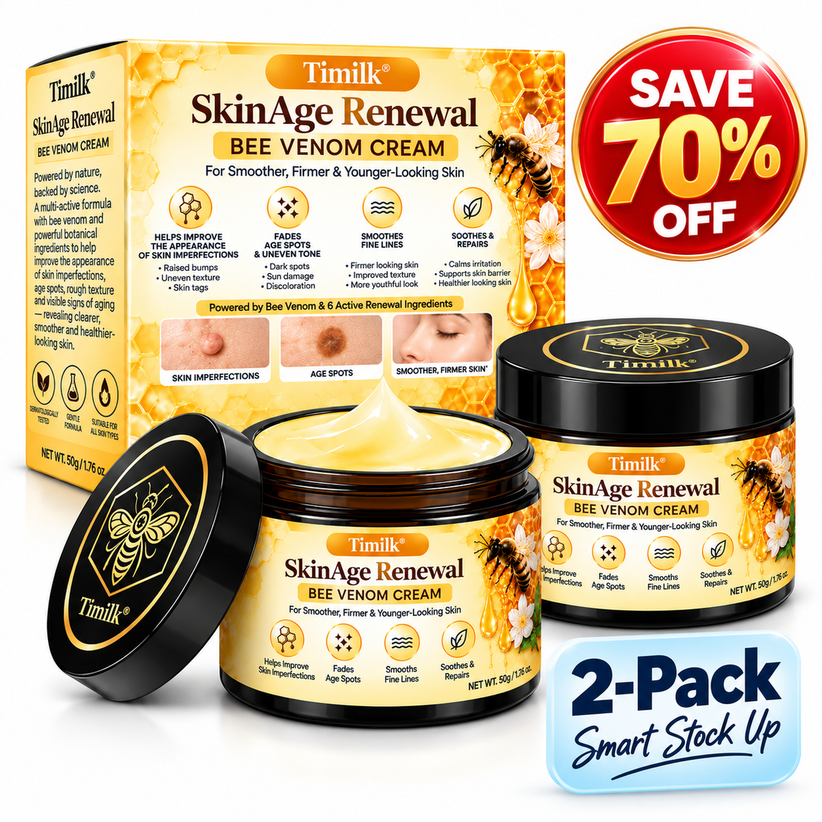 Timilk® SkinAge Renewal Bee Venom Cream-