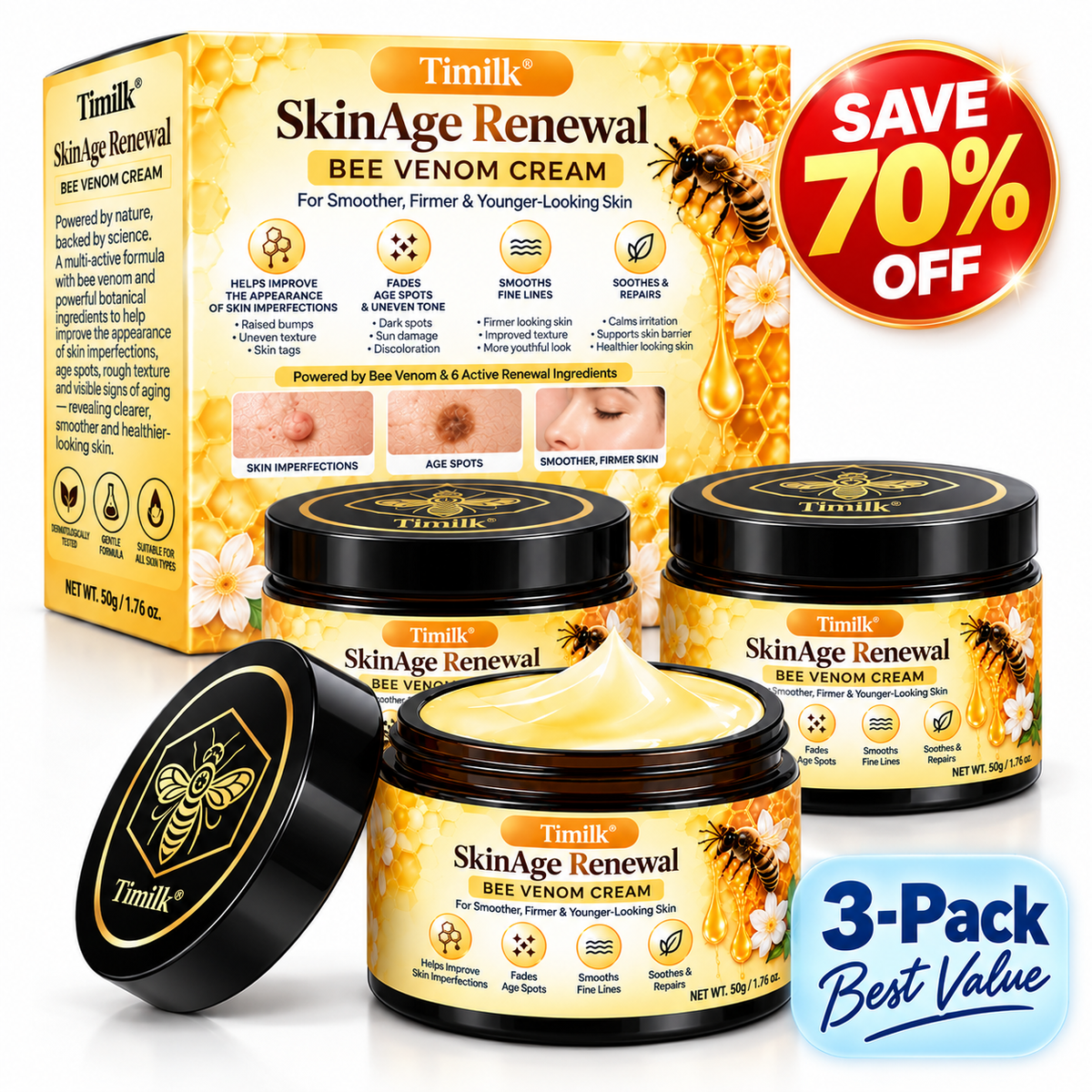Timilk® SkinAge Renewal Bee Venom Cream-