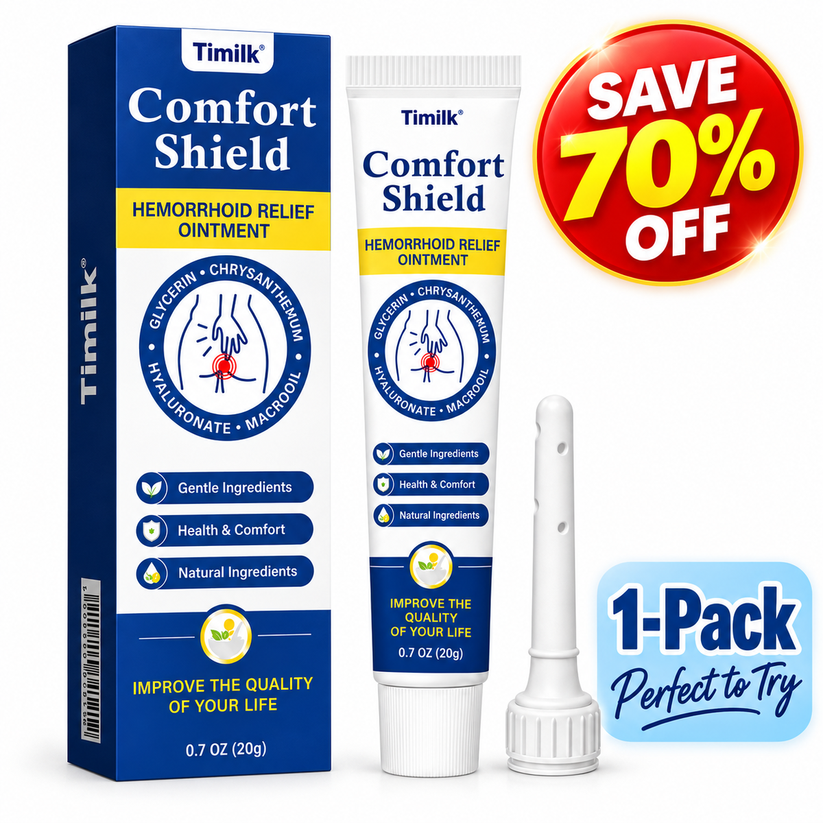 Timilk® ComfortShield Hemorrhoid Relief Ointment-