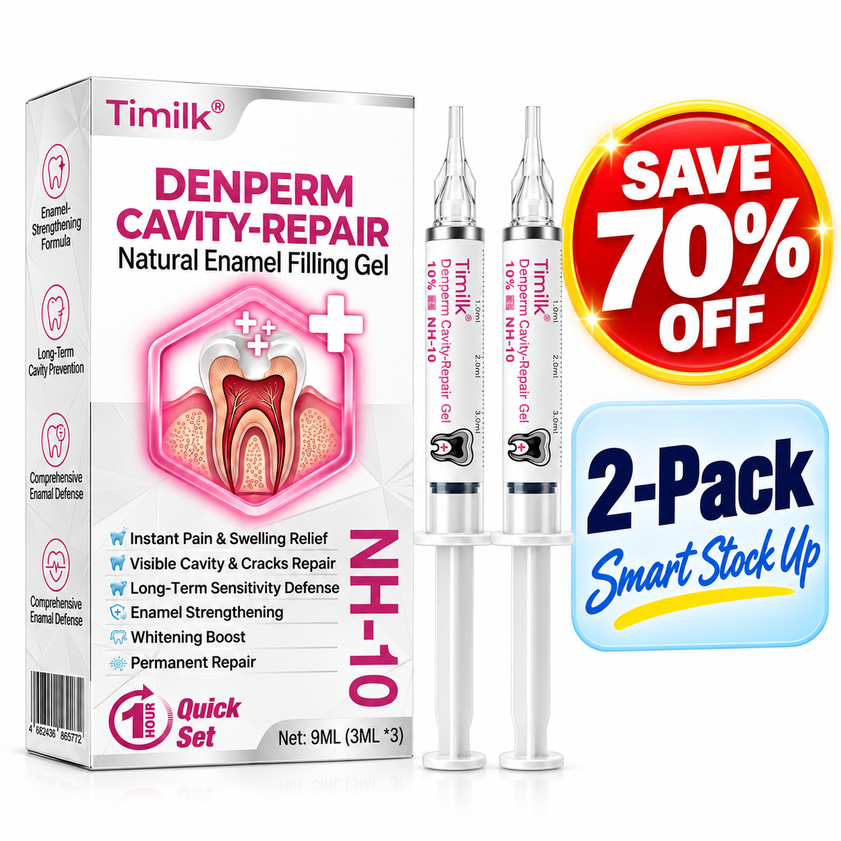 Timilk® DenPerm Cavity-Repair Natural Enamel Filling Gel-